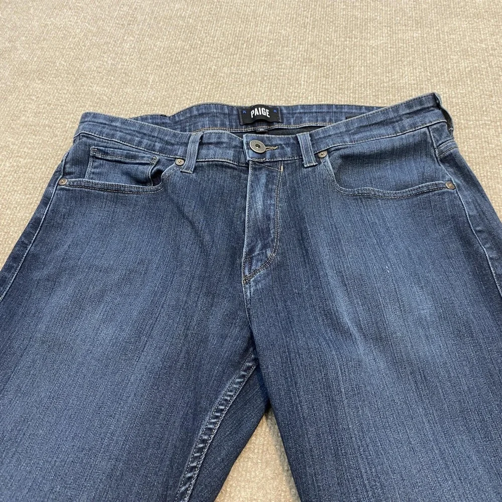 Paige Federal Jeans Mens 32x29 Blue Dark Wash Slim Straight‎ Stretch Denim